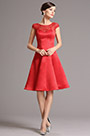 Lace  Ausschnitt Rot Knielang Party-Kleid