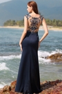 Sexy Sleeveless Navy Blue Formal Dress Prom Dress