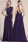 Robe de soirée longue violette pour mariage transformable