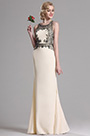 Elegant Linie Beige Prom Abendkleid