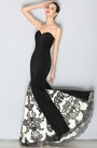Gorgeous Black Lace Applique Evening Gown