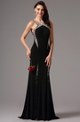 Gorgeous Black Long Formal Gown with Beaded Halter Neck