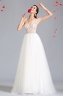 Plunging V Neck Wedding Prom Dress
