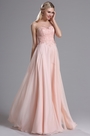 Sheer Ausschnitt Pink Appplikationen Abendkleid