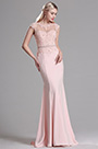 Pink mit Perlen verzierte Spitze Mermaid Abendkleid