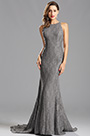 Elegant Grey Lace Evening Dress Prom Dress