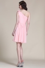 Floral One Shoulder Pink Bridesmaid Dress Party Dress