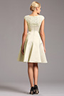 Elegant Beige Capped Sleeves Party Dress Cocktail Dress