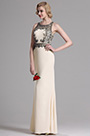 Elegant Linie Beige Prom Abendkleid