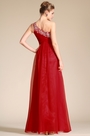Red One Shoulder A-line Skirt Evening Dress
