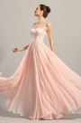 Элегантное Розовое Без Рукава Вечернее Платье для Выпускных
