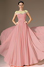 Round Neck Pink Evening Dress Prom Dress