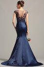 Kappen Ärmel Marine-Blau Abendkleid Formal Kleid