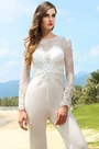Weiß Spitze Lang Ärmel Jumpsuit