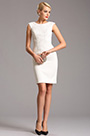 Robe de Cocktail Cap Manches Blanche Élégant