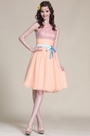 Adorable Sleeveless Peach Party Dress Cocktail Dress