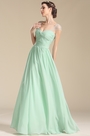 Robe de soirée longue verte menthe pour mariage