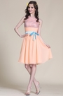 Adorable Sleeveless Peach Party Dress Cocktail Dress