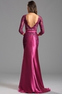 Длинное Малиновое Вечернее Платье с Сексуальной Спиной