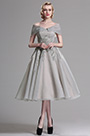 Robe de Soirée/Cocktail V dos Broderie Grise