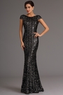 Robe de soirée avec sequins d'argent noir