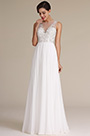 A Line Illusion Neck Beaded Bodice Wedding Dress