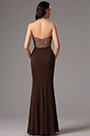 Strapless Sequin Bodice Coffee Bridesmaid Dress Evening Dress