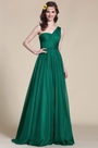 Verde Oscuro Vestido de Dama Largo Cintura Imperio