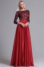 Rot Spitze Appliques Plissee Prom Abendkleid