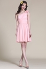 Floral One Shoulder Pink Bridesmaid Dress Party Dress