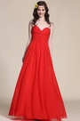 Robe de soirée longue rouge pour mariage décolleté coeur