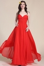 Robe de soirée longue rouge pour mariage décolleté coeur