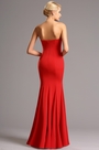 Trägerlos V Ausschnitt Rot Prom Formal Kleid