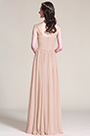 Sleeveless V Neck Rosy Brown Bridesmaid Dress Evening Dress