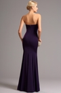 Robe de soirée cache-coeur sans bretelle violet