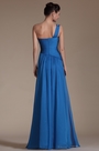 Stylish Bule One Shoulder Evening Dress
