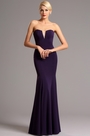 Robe de soirée cache-coeur sans bretelle violet