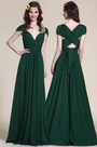 Robe de soirée pour mariage vert foncé transformable
