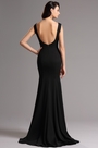 Robe de soirée longue noire sans manche décolleté sexy
