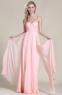 Elegant Trägerlos Süßausschnitt Rosa Abendkleid