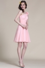 Floral One Shoulder Pink Bridesmaid Dress Party Dress