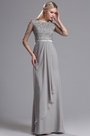 Grey Mother of the Bride Dress with Lace Appliques
