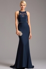 Тёмно Синее Вечернее Платье без Рукава
