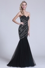 Gorgeous Strapless Beaded Black Evening Dress