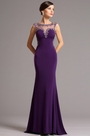 Elegant Purple Formal Gown with Illusion Sweetheart Neck