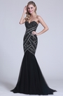 Gorgeous Strapless Beaded Black Evening Dress