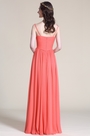 Ärmellos V Ausschnitt Korallle Brautjungfer Kleid Abendkleid