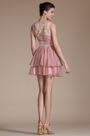 2014 New Pink Sleeveless Sheer Top Cocktail Dress