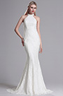 Elegant Weiß Halter Mermaid Abendkleid