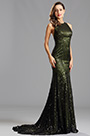 Sleeveless Long Sequin Green Formal Dress Evening Gown